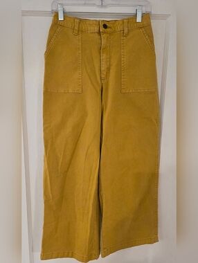 Universal Thread Straight-Leg Cropped Patch Pocket Pants in Mustard
